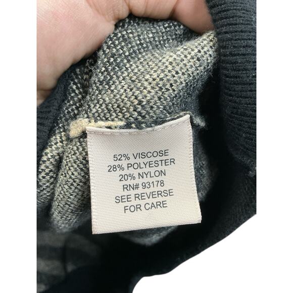 Philosophy Striped Sweater Sz Large Black Beige - Picture 6 of 12